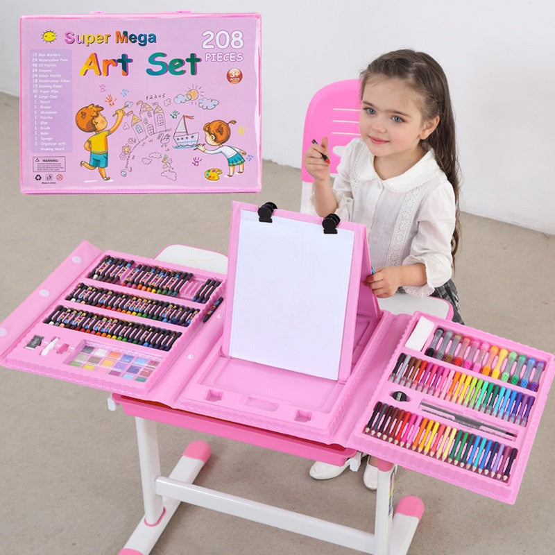 Kids 208pcs/150pcs Art Set Drawing Marker Painting Color Pen Crayon Pastel Set