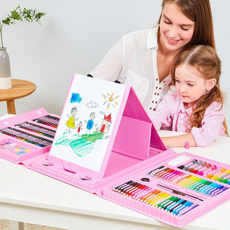 Kids 208pcs/150pcs Art Set Drawing Marker Painting Color Pen Crayon Pastel Set