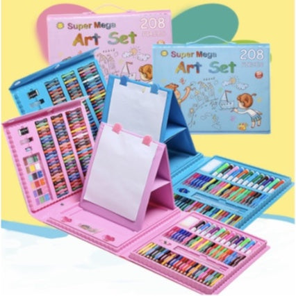 Kids 208pcs/150pcs Art Set Drawing Marker Painting Color Pen Crayon Pastel Set