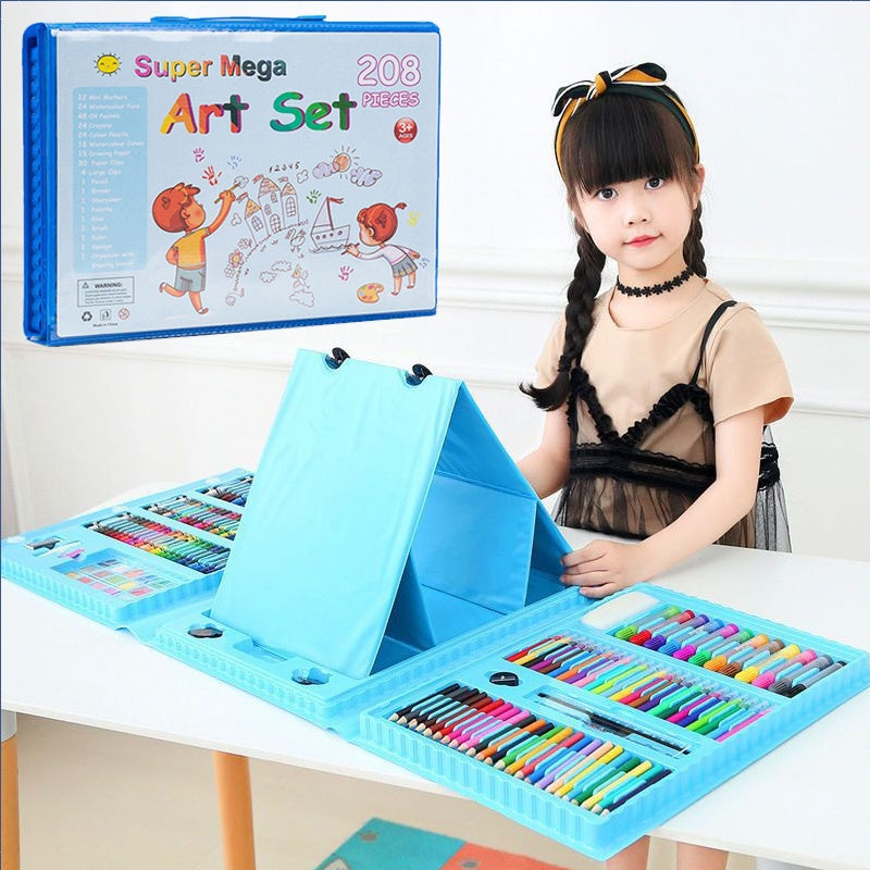Kids 208pcs/150pcs Art Set Drawing Marker Painting Color Pen Crayon Pastel Set