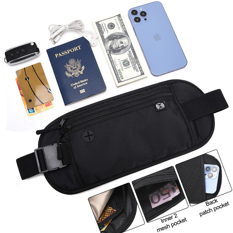 Sport Waist Wallet /Secure Travel Money Belt /Anti-Theft Passport Wallets for Men & Women With RFID Blocking