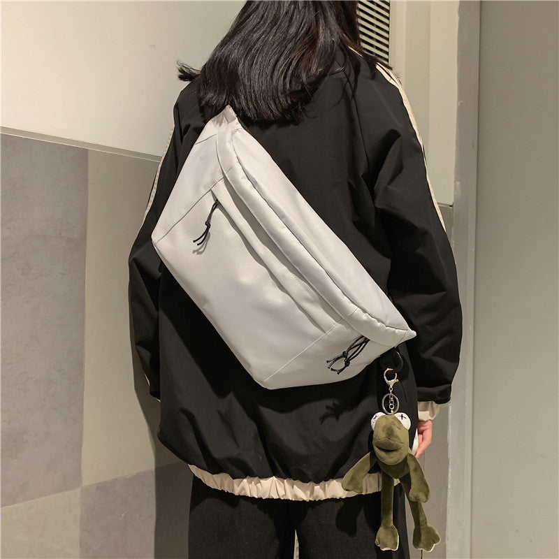Large-capacity Functional Chest Bag Canvas Crossbody Bag Fashion Waist Bag Shoulder Bag for Men Women Couple