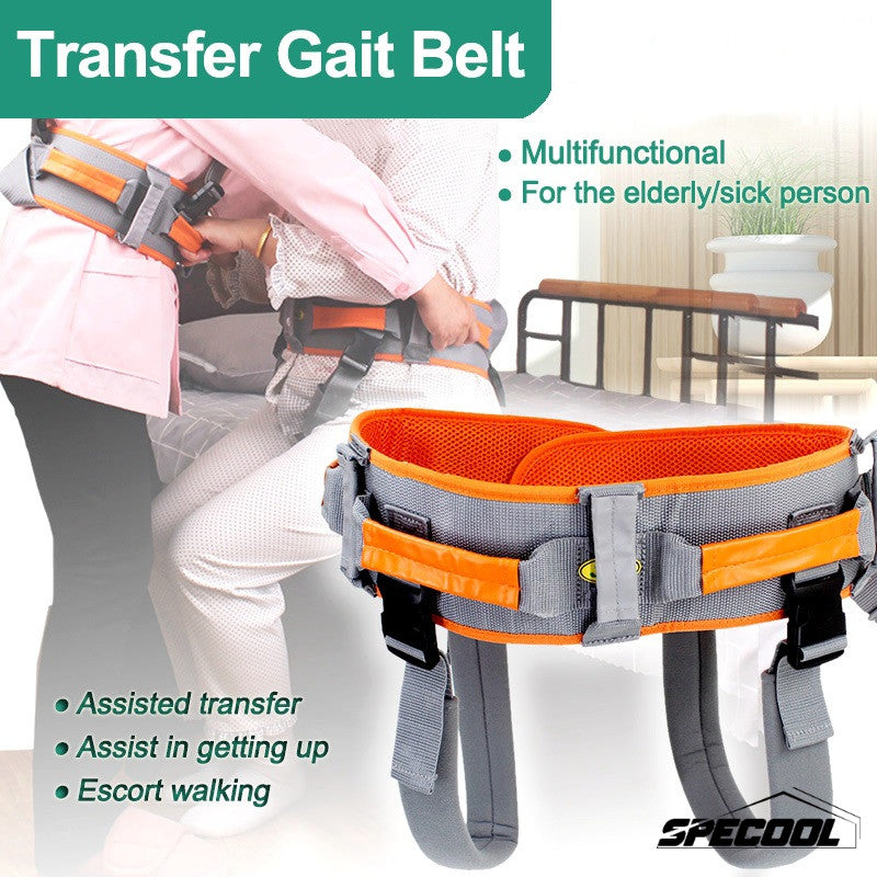 Transfer Gait Belt Secure Walking Gait Transfer Belt for Elderly and Patient Care Adjustable Size
