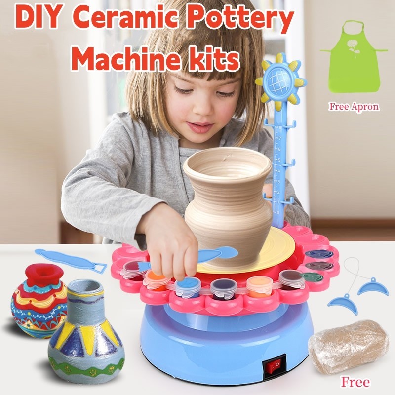 Kids DIY Ceramic Pottery Machine Mini Ceramic Handmade Craft Toys Educational Toys
