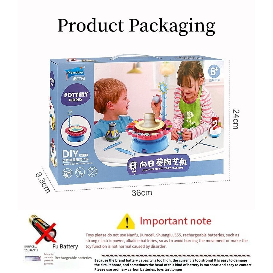Kids DIY Ceramic Pottery Machine Mini Ceramic Handmade Craft Toys Educational Toys