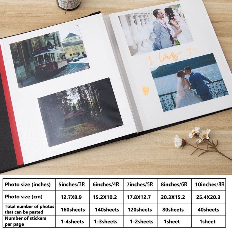 Linen DIY Self Adhesive Photo Album Photo Book Scrapbook Wedding/Baby Album 3R/4R/5R Birthday Gift Anniversary