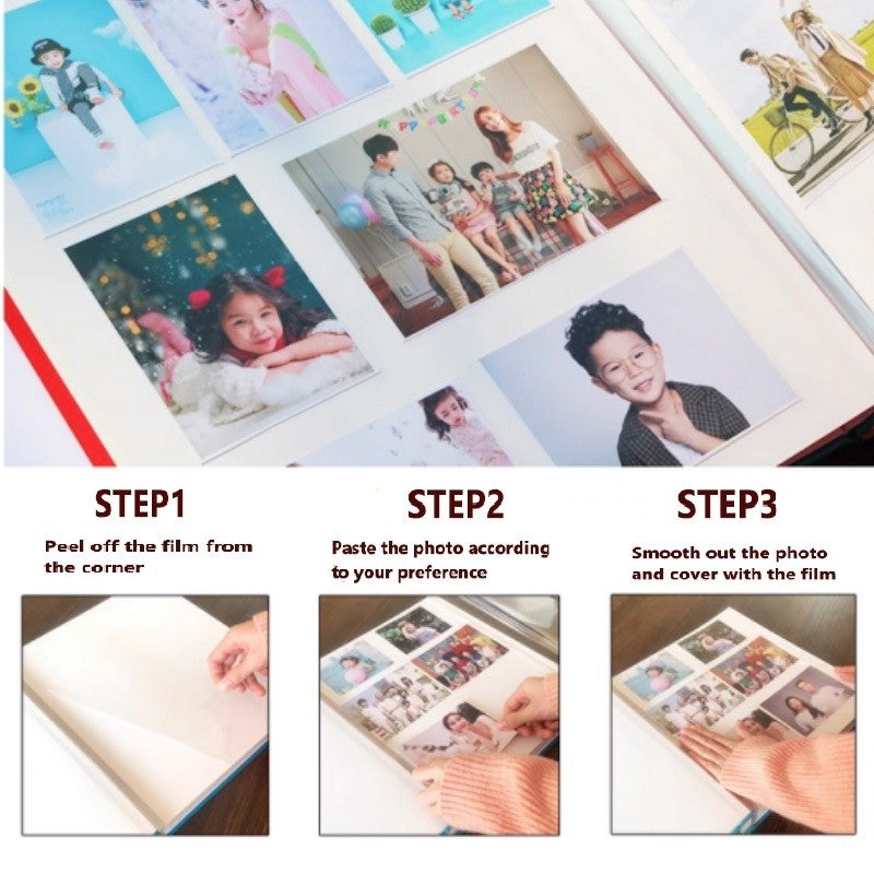 Linen DIY Self Adhesive Photo Album Photo Book Scrapbook Wedding/Baby Album 3R/4R/5R Birthday Gift Anniversary