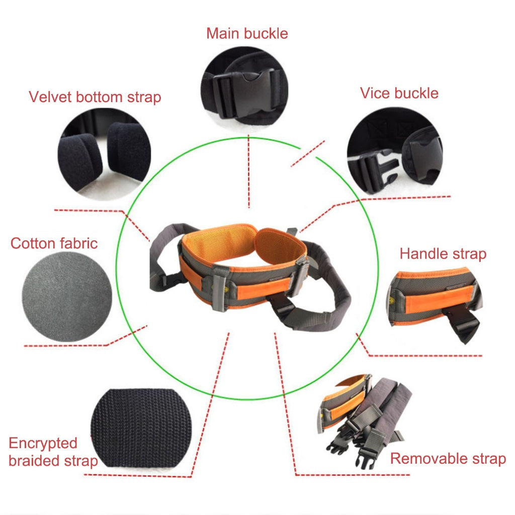 Transfer Gait Belt Secure Walking Gait Transfer Belt for Elderly and Patient Care Adjustable Size