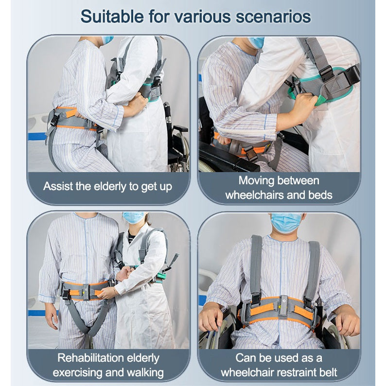 Transfer Gait Belt Secure Walking Gait Transfer Belt for Elderly and Patient Care Adjustable Size