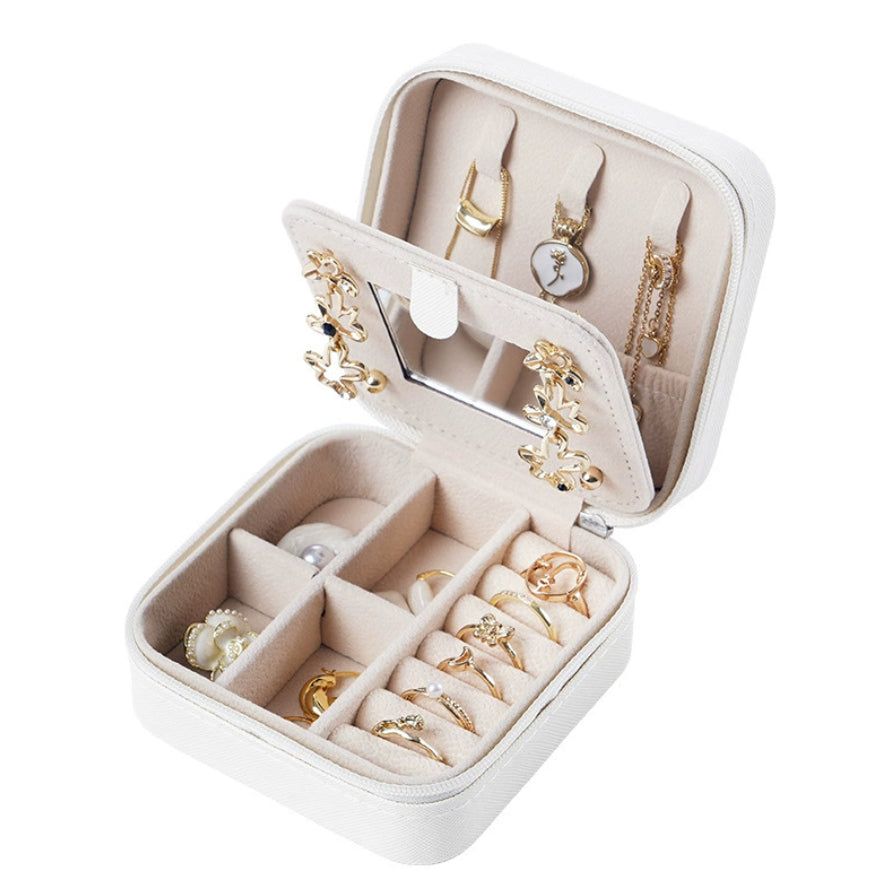 Travel Jewelry Storage Box Velvet Portable PU Leather Earring | Ring | Bracelet | Necklace Organizer