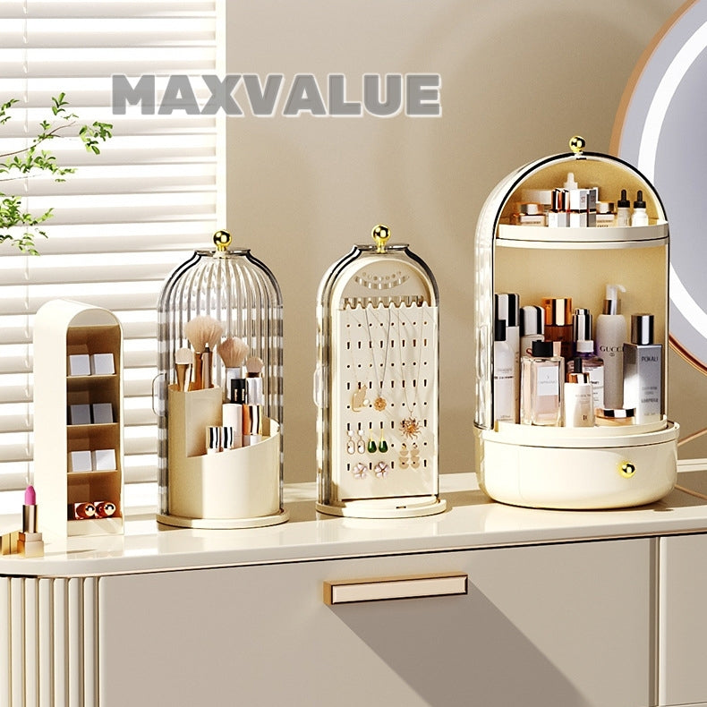 360° Rotary Makeup Brush Storage Box With Cover Dust Proof Makeup Brush Holder