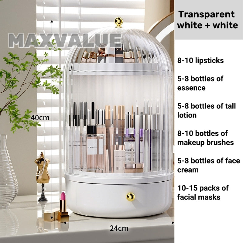 360° Rotary Makeup Brush Storage Box With Cover Dust Proof Makeup Brush Holder