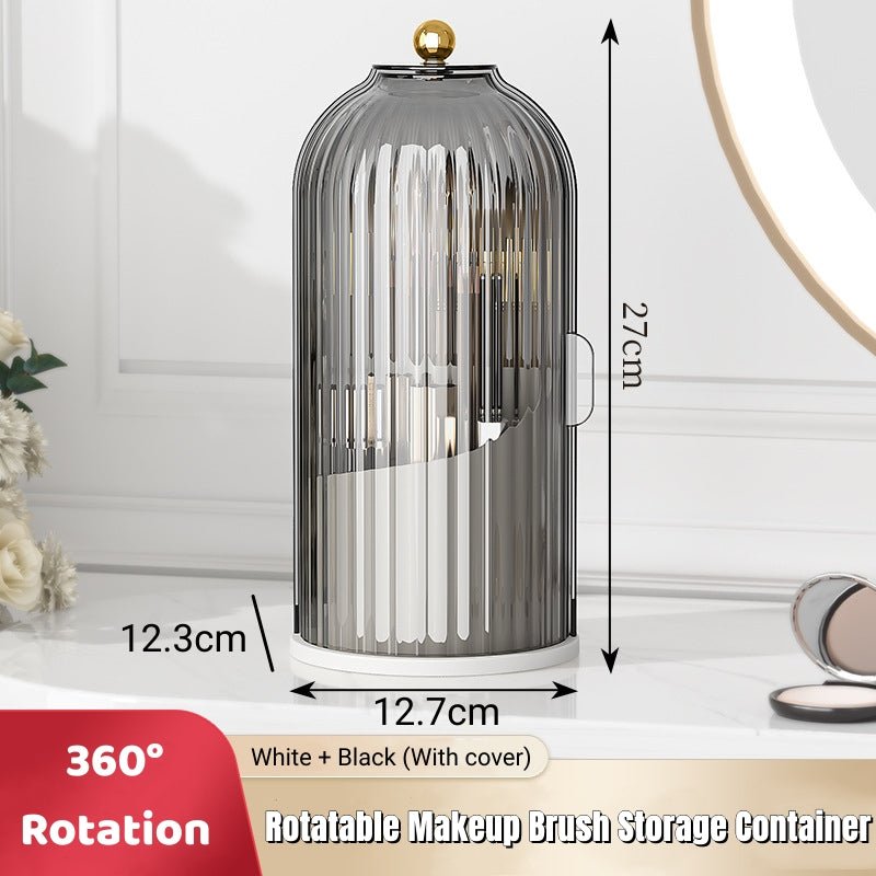 360° Rotary Makeup Brush Storage Box With Cover Dust Proof Makeup Brush Holder