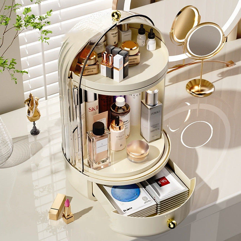 360° Rotary Makeup Brush Storage Box With Cover Dust Proof Makeup Brush Holder
