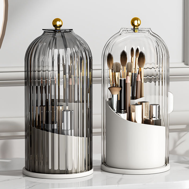 360° Rotary Makeup Brush Storage Box With Cover Dust Proof Makeup Brush Holder