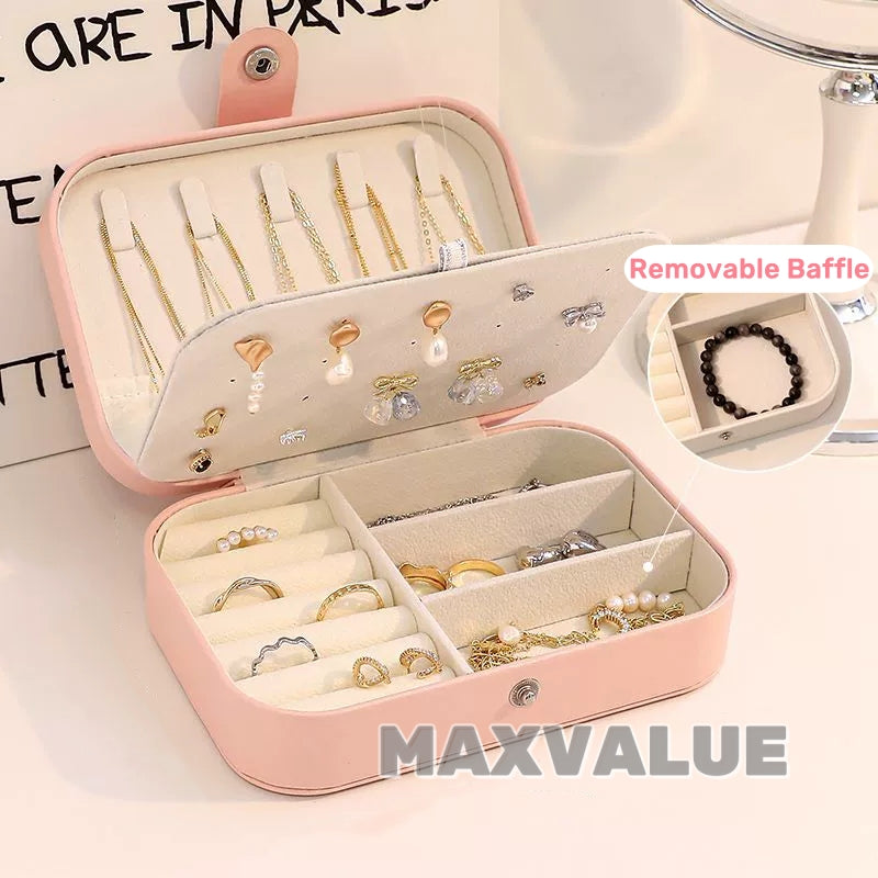 Travel Jewelry Storage Box Velvet Portable PU Leather Earring | Ring | Bracelet | Necklace Organizer