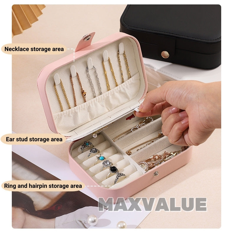 Travel Jewelry Storage Box Velvet Portable PU Leather Earring | Ring | Bracelet | Necklace Organizer