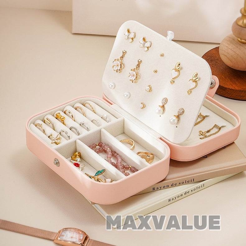 Travel Jewelry Storage Box Velvet Portable PU Leather Earring | Ring | Bracelet | Necklace Organizer