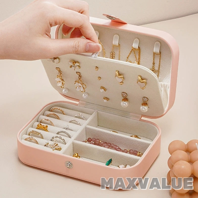 Travel Jewelry Storage Box Velvet Portable PU Leather Earring | Ring | Bracelet | Necklace Organizer