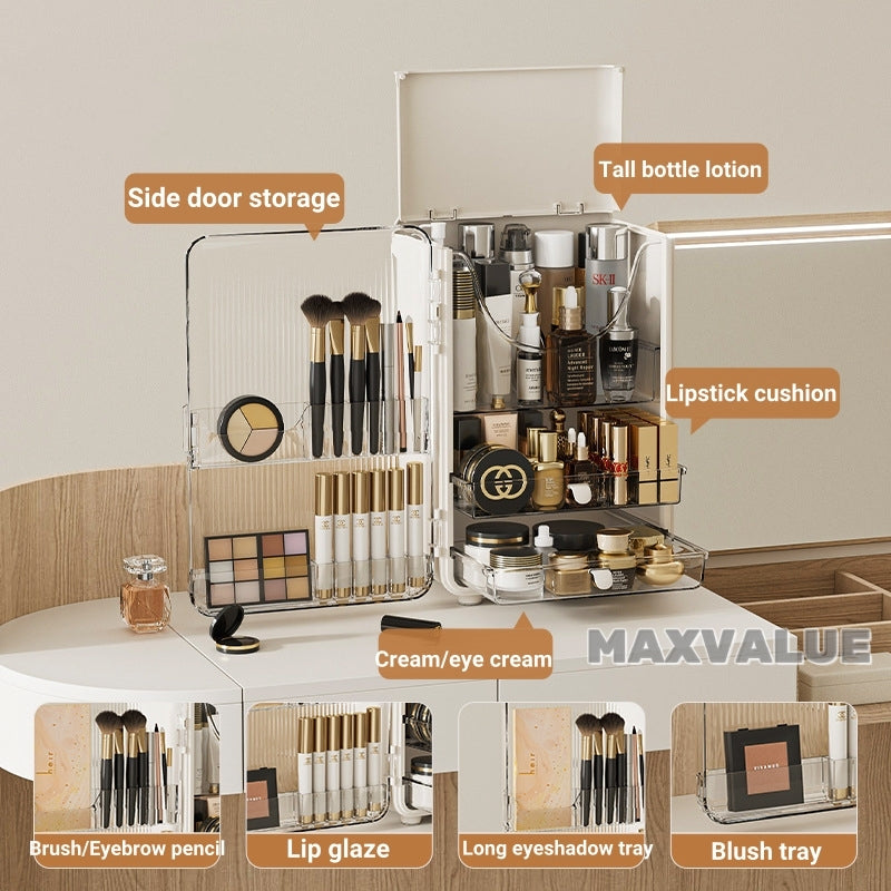 Makeup Organizer Skincare Organiser Cosmetic Storage Box Transparent