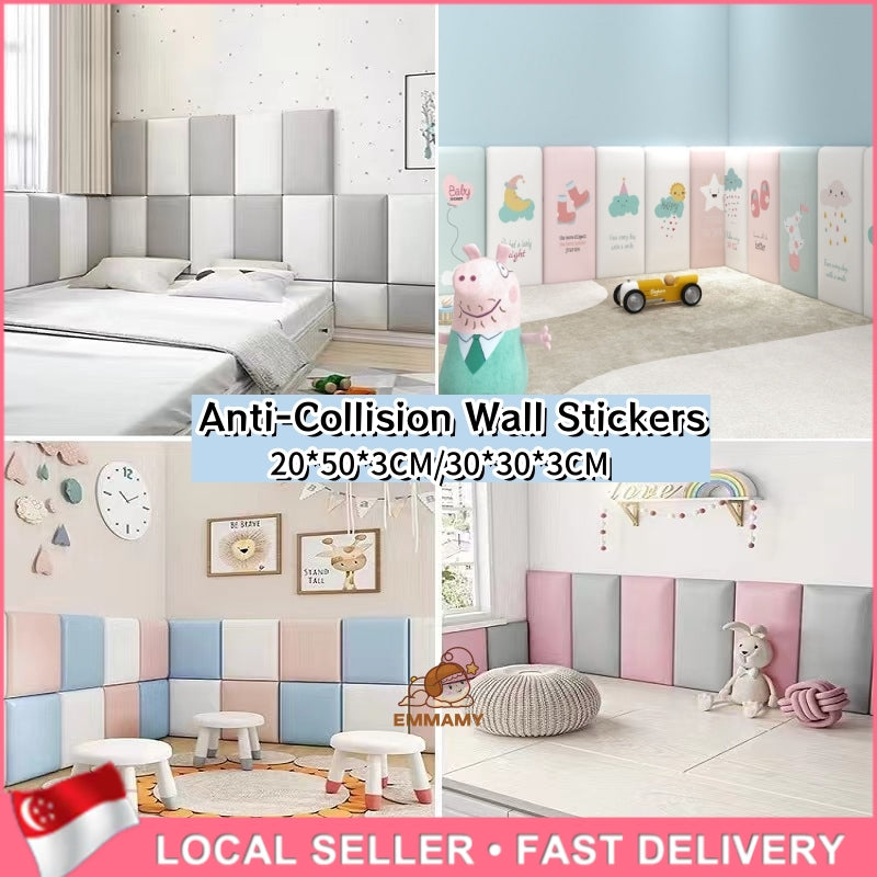 SG EmmAmy® Wall Cushion Baby Protection Pad Wall Paper Headboard DIY Wall protector Playroom size 20x50/30x30CM