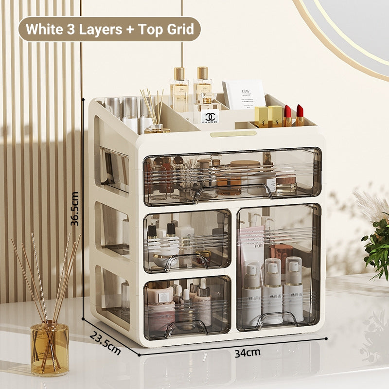 Dressing Table Makeup Organizer Cosmetic Storage Box Desktop Skincare Organizer