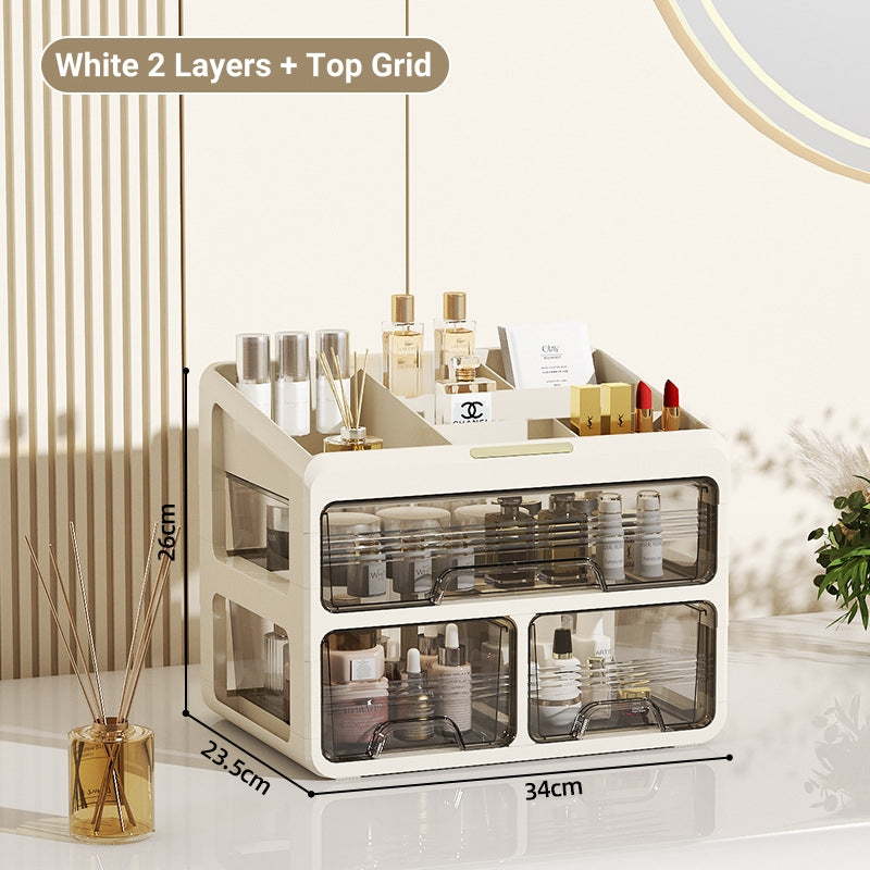 Dressing Table Makeup Organizer Cosmetic Storage Box Desktop Skincare Organizer
