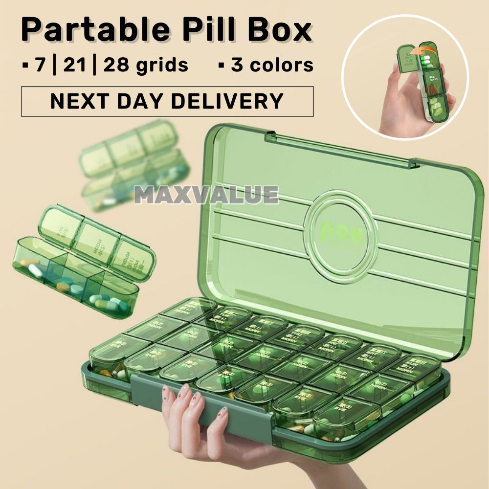 Portable Pill Box Three Meals A Day Sub-pack Medicine Dispenser 7-day Reminder Medicine Box