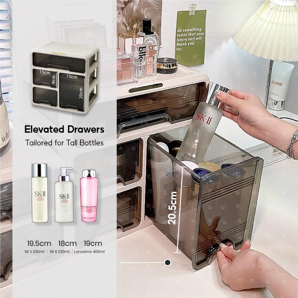 Dressing Table Makeup Organizer Cosmetic Storage Box Desktop Skincare Organizer