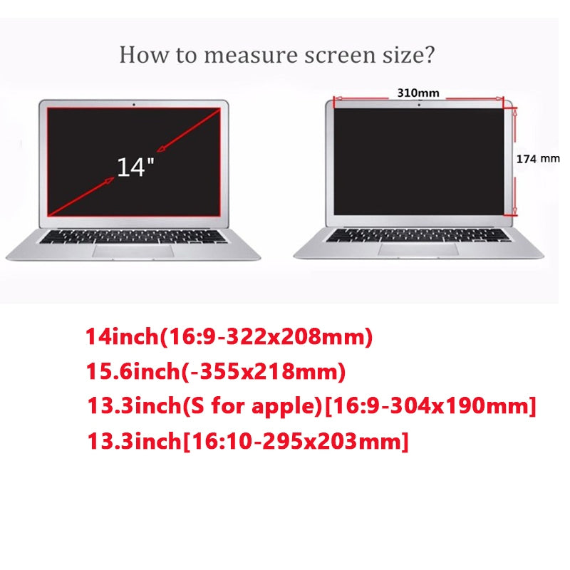 13.3inch/14inch/15.6inch Hanging Laptop Screen Privacy Filter Anti UV For Notebook Eye Protection Privacy Filter