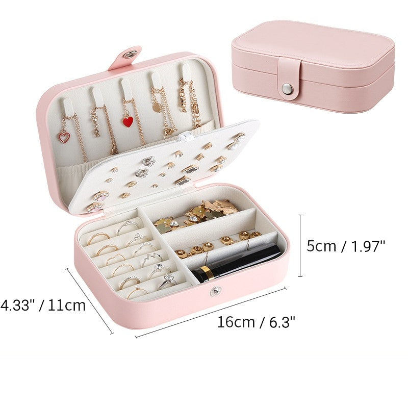 Travel Jewelry Storage Box Velvet Portable PU Leather Earring | Ring | Bracelet | Necklace Organizer