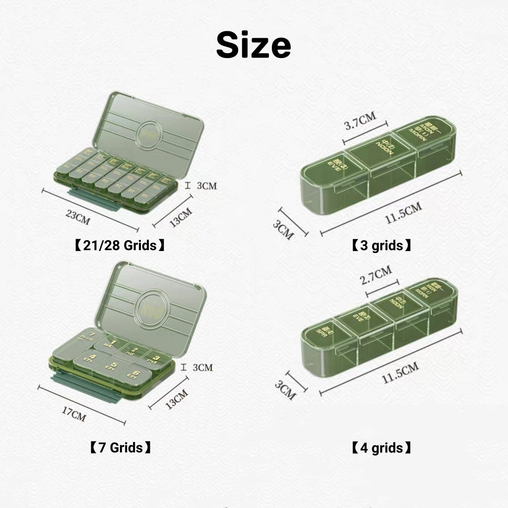 Portable Pill Box Three Meals A Day Sub-pack Medicine Dispenser 7-day Reminder Medicine Box