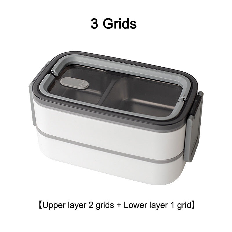 304 Stainless Steel Lunch Box Bento Box Double compartment Portable Lunch Box Suitable for Microwave