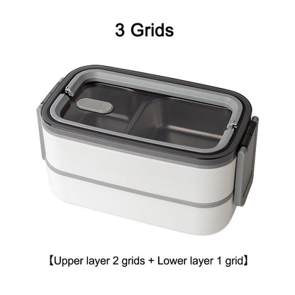 304 Stainless Steel Lunch Box Bento Box Double compartment Portable Lunch Box Suitable for Microwave