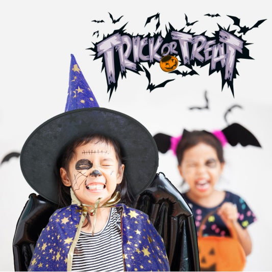 SG Stock 90/140cm Kids Halloween Satin Gold Star Cosplay Costume Witch Cloak Cape Robe & Hat