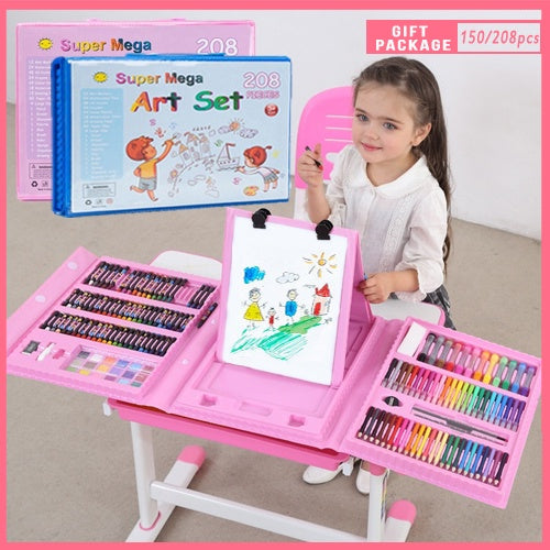 Kids 208pcs/150pcs Art Set Drawing Marker Painting Color Pen Crayon Pastel Set