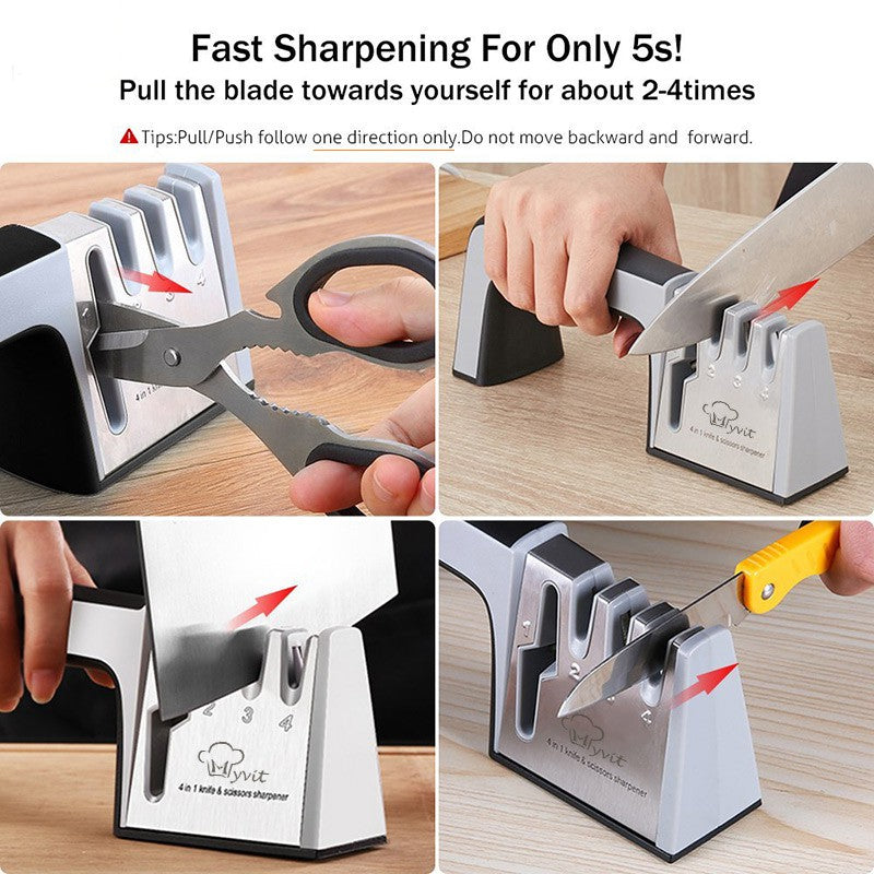 Knife Sharpener 4 Stage Kitchen Whetstone