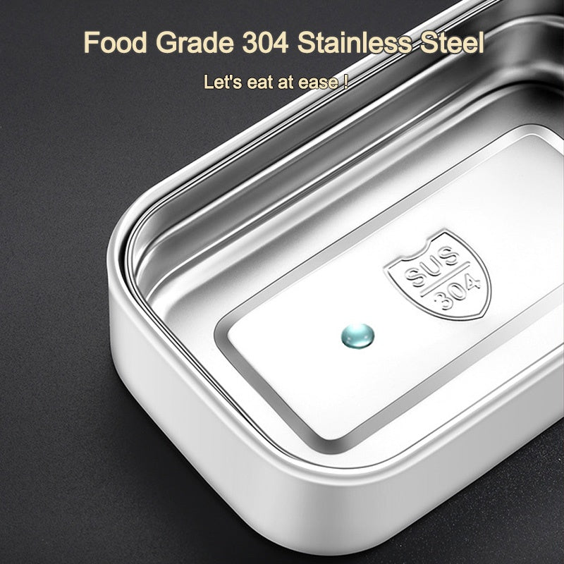 304 Stainless Steel Lunch Box Bento Box Double compartment Portable Lunch Box Suitable for Microwave
