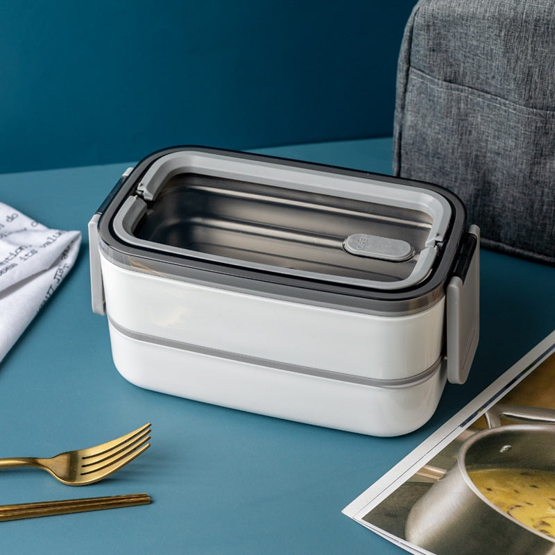 304 Stainless Steel Lunch Box Bento Box Double compartment Portable Lunch Box Suitable for Microwave