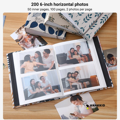 4R Photo Album 200 Sheets Insert Type Photobook 6 Inch Photo Cloth Album Christmas Gifts