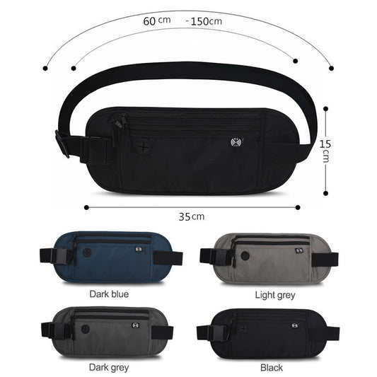 Sport Waist Wallet /Secure Travel Money Belt /Anti-Theft Passport Wallets for Men & Women With RFID Blocking