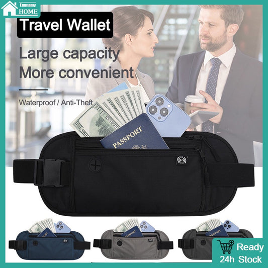 Sport Waist Wallet /Secure Travel Money Belt /Anti-Theft Passport Wallets for Men & Women With RFID Blocking