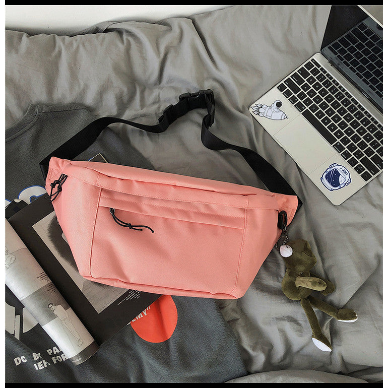Large-capacity Functional Chest Bag Canvas Crossbody Bag Fashion Waist Bag Shoulder Bag for Men Women Couple