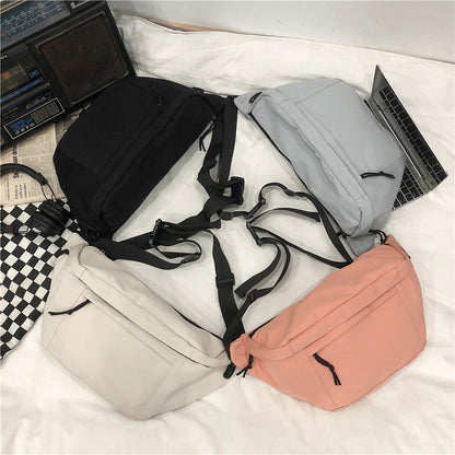 Large-capacity Functional Chest Bag Canvas Crossbody Bag Fashion Waist Bag Shoulder Bag for Men Women Couple