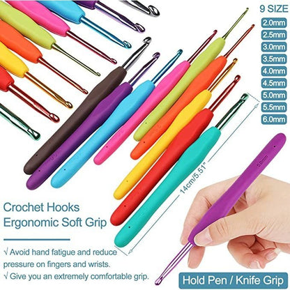 DIY Crochet Complete Material Pack Portable Knitting Tools Crochet Set Yarn Knitting Needles Sewing Tools
