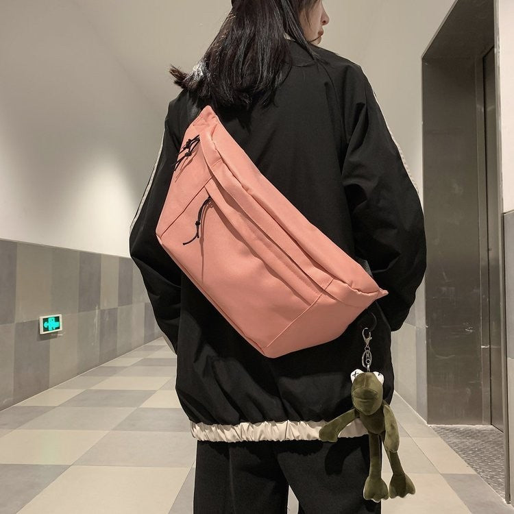 Large-capacity Functional Chest Bag Canvas Crossbody Bag Fashion Waist Bag Shoulder Bag for Men Women Couple
