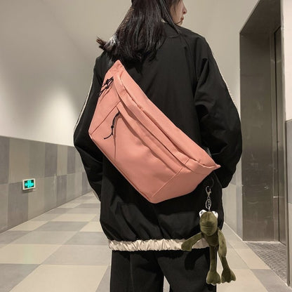 Large-capacity Functional Chest Bag Canvas Crossbody Bag Fashion Waist Bag Shoulder Bag for Men Women Couple