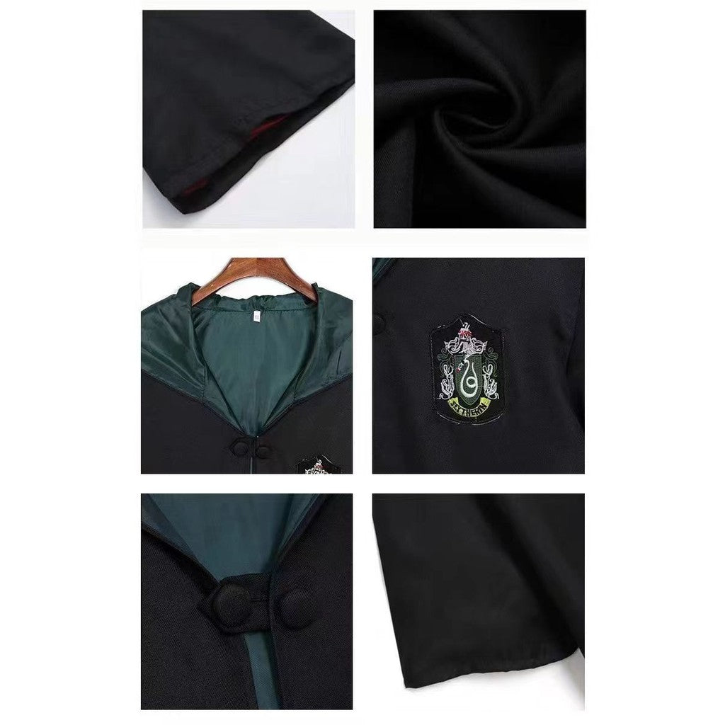 7PCS Harry Potter Costume Robe Cape Cloak Halloween Adult Kids Cosplay Magic Suit Gryffindor Slytherin Hufflepuff