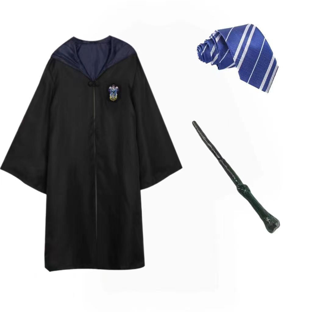 7PCS Harry Potter Costume Robe Cape Cloak Halloween Adult Kids Cosplay Magic Suit Gryffindor Slytherin Hufflepuff