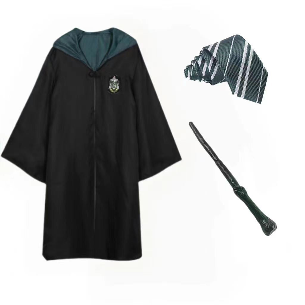 7PCS Harry Potter Costume Robe Cape Cloak Halloween Adult Kids Cosplay Magic Suit Gryffindor Slytherin Hufflepuff